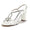 Women's Silk Satin Rhinestone With Ankle Strap Peep Toe Chunky Heel Party Shoes