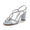 Women's Silk Satin Rhinestone With Ankle Strap Peep Toe Chunky Heel Party Shoes