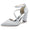 Women's Silk Satin With Ankle Strap Closed Toe Chunky Heel Evening Shoes