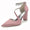 Women's Silk Satin With Ankle Strap Pearl Tassel Closed Toe Chunky Heel Party Shoes