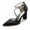 Women's Silk Satin With Ankle Strap Rhinestone Chunky Heel Closed Toe Wedding Shoes