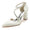 Women's Silk Satin With Ankle Strap Rhinestone Chunky Heel Closed Toe Wedding Shoes