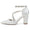 Women's Silk Satin Ankle Strap With Rhinestone Closed Toe Chunky Heel Evening Shoes