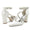 Women's Silk Satin Ankle Strap With Rhinestone Closed Toe Chunky Heel Evening Shoes