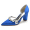Women's Silk Satin With Rhinestone Closed Toe Chunky Heel Evening Shoes