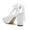Women's Silk Satin With Lace Lace-up Closed Toe Chunky Heel Party Shoes