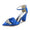 Women's Silk Satin Ankle Strap Rhinestone Closed Toe Chunky Heel Party Shoes