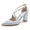 Women's Silk Satin With Ankle Strap Closed Toe Chunky Heel Party Shoes