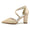 Women's Silk Satin Mesh With Ankle Strap Lace Closed Toe Chunky Heel Evening Shoes