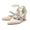Women's Silk Satin Ankle Strap Rhinestone Closed Toe Chunky Heel Wedding Shoes
