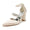 Women's Silk Satin Ankle Strap Rhinestone Closed Toe Chunky Heel Wedding Shoes