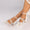 Women's Silk Satin With Lace Closed Toe Ankle Strap Chunky Heel Evening Shoes With Pearl