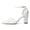 Women's Silk Satin With Lace Closed Toe Ankle Strap Chunky Heel Evening Shoes