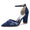Women's Silk Satin With Lace Closed Toe Ankle Strap Chunky Heel Evening Shoes