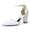 Women's Silk Satin With Lace Closed Toe Ankle Strap Chunky Heel Evening Shoes