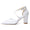 Women's Lace Silk Satin With Closed Toe Ankle Strap Chunky Heel Evening Shoes