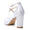 Women's Lace Silk Satin With Closed Toe Ankle Strap Chunky Heel Evening Shoes