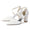 Women's Lace Silk Satin With Closed Toe Ankle Strap Chunky Heel Evening Shoes