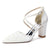 Women's Lace Silk Satin With Closed Toe Ankle Strap Chunky Heel Evening Shoes