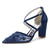 Women's Lace Silk Satin With Closed Toe Ankle Strap Chunky Heel Evening Shoes
