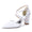 Women's Lace Silk Satin With Closed Toe Ankle Strap Chunky Heel Evening Shoes