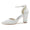 Women's Silk Satin With Closed Toe Ankle Strap Chunky Heel Wedding Shoes