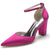 Women's Silk Satin With Closed Toe Ankle Strap Chunky Heel Wedding Shoes