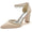Women's Silk Satin With Ankle Strap Pearl Rhinestone Tassel Closed Toe Chunky Heel Evening Shoes