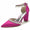 Women's Silk Satin With Ankle Strap Pearl Rhinestone Tassel Closed Toe Chunky Heel Evening Shoes