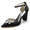 Women's Ankle Strap Silk Satin With Rhinestone Closed Toe Chunky Heel Wedding Shoes