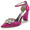 Women's Ankle Strap Silk Satin With Rhinestone Closed Toe Chunky Heel Wedding Shoes