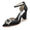 Women's Silk Satin Ankle Strap With Rhinestone Closed Toe Chunky Heel Wedding Shoes