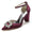 Women's Silk Satin Ankle Strap With Rhinestone Closed Toe Chunky Heel Wedding Shoes