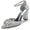 Women's Silk Satin Ankle Strap With Rhinestone Closed Toe Chunky Heel Wedding Shoes