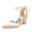 Women's Silk Satin With Ankle Strap Lace-up Pearl Closed Toe Chunky Heel Wedding Shoes