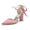 Women's Silk Satin With Ankle Strap Lace-up Pearl Closed Toe Chunky Heel Wedding Shoes