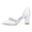 Women's Silk Satin Closed Toe With Pearl Chunky Heel Wedding Shoes