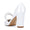 Women's Silk Satin Closed Toe With Pearl Chunky Heel Wedding Shoes