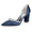 Women's Silk Satin Closed Toe Rhinestone Chunky Heel Wedding Shoes