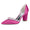 Women's Silk Satin Closed Toe Rhinestone Chunky Heel Wedding Shoes
