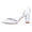 Women's Silk Satin Closed Toe Rhinestone Chunky Heel Wedding Shoes