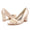 Women's Chunky Heel Silk Satin With Flower Closed Toe Wedding Shoes