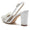 Women's Silk Satin With Bowknot Closed Toe Chunky Heel Wedding Shoes