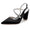 Women's Silk Satin Ankle Strap Rhinestone Closed Toe Chunky Heel Evening Shoes