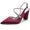Women's Silk Satin Ankle Strap Rhinestone Closed Toe Chunky Heel Evening Shoes