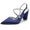 Women's Silk Satin Ankle Strap Rhinestone Closed Toe Chunky Heel Evening Shoes