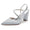 Women's Silk Satin Ankle Strap Rhinestone Closed Toe Chunky Heel Evening Shoes