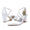 Women's Silk Satin With Ankle Strap Closed Toe Chunky Heel Wedding Shoes