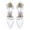 Women's Silk Satin Closed Toe With Ankle Strap Rhinestone Chunky Heel Evening Shoes