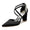 Women's Silk Satin Closed Toe With Ankle Strap Rhinestone Chunky Heel Evening Shoes